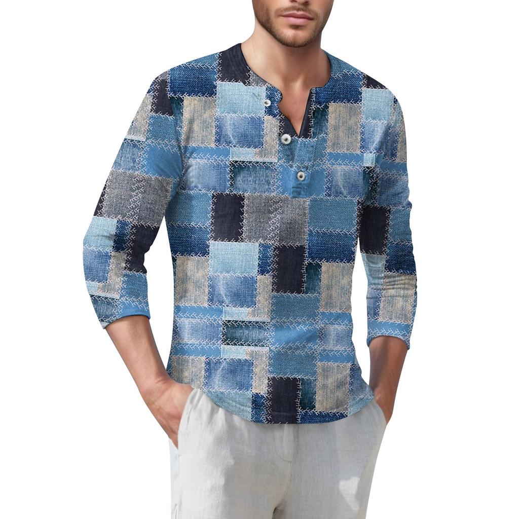 Мужская футболка уличная повседневная мода с длинными рукавами