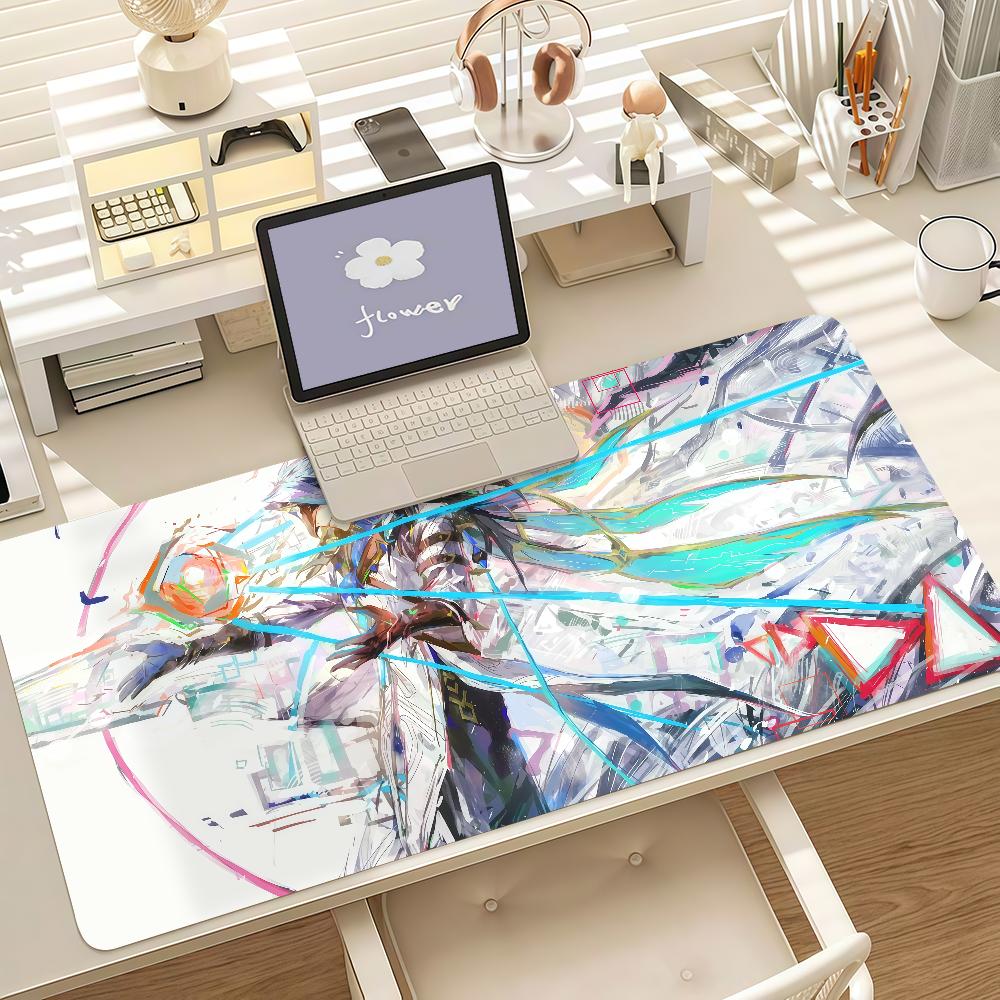 Genshin Impact Ил Дотторе Игровой Большой Коврик для Мыши Mousepadrubber Настольный Коврик Коврик для Клавиатуры Для ПК Ноутбука Домашний Игровой Настольный Декор