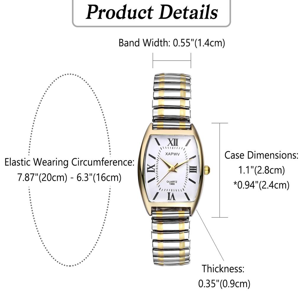 Seiko Watch Copy Эластичные часы из нержавеющей стали с квадратными римскими цифрами Кварцевые точные часы Водонепроницаемые крутые часы-браслет Деловые повседневные римские цифры