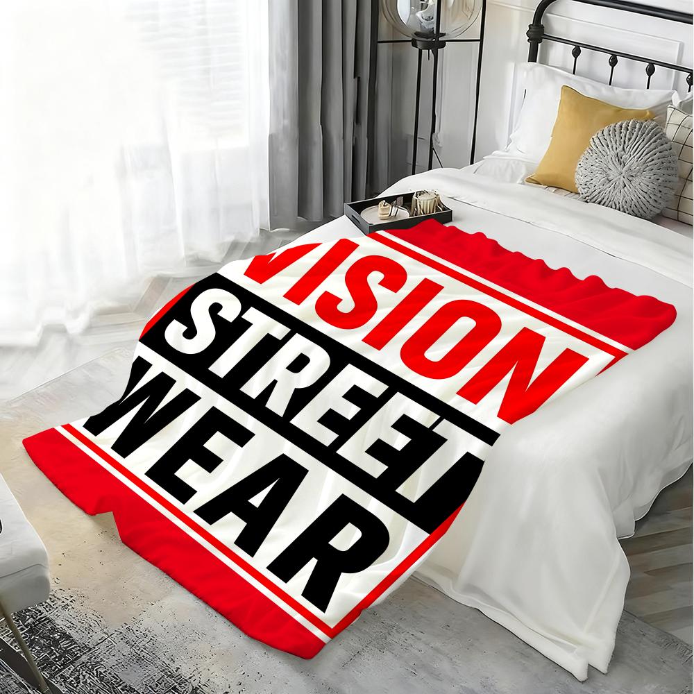 V-Vision Street Wear Throw Kid-Friendly Flannel Throw Blanket Soft Warm Anti-Static Washable All Season