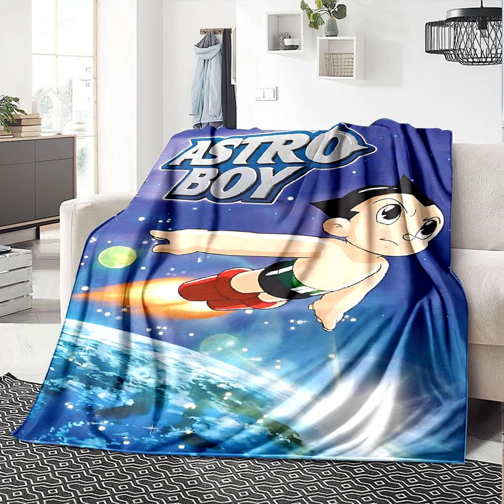 Astro Boy Adventure Flannel Blanket Super Soft Warm Cozy Blanket For Sofa Bed Office Travel Allseason Home Decor Gift