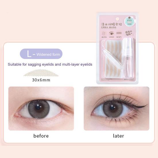 1 комплект двойных лент для век с пустым флаконом-аппликатором, бесклеевой дышащий натуральный невидимый стикер для неровных век