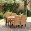 Dining Chairs - vidaXL - Set of 4 - Brown - Natural Rattan - Contemporary Style