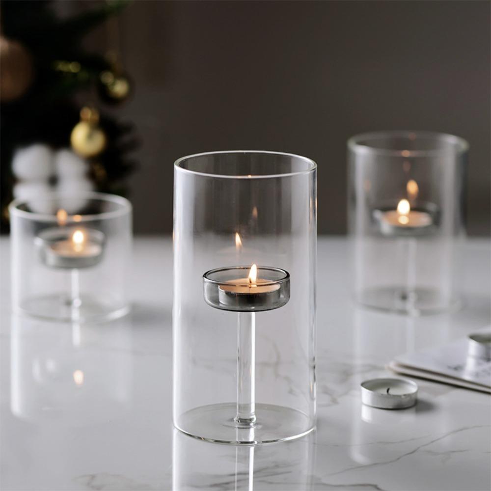 European-style Candlestick Transparent Candle Stand Creative Glass Candle Holder Banquet