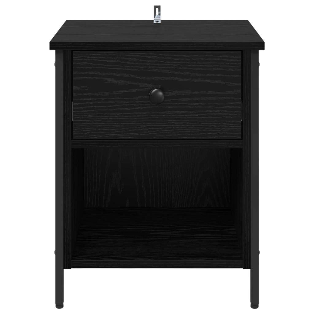 Nightstand Set of 2 Black Oak Effect 40 x 42 x 50 cm