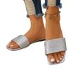 Fashion Shoes for Women Hot Sale Square Toe Ladies Slippers Summer Open Toe Solid Outdoor Casual Beach Large Size Comfortable Slippers