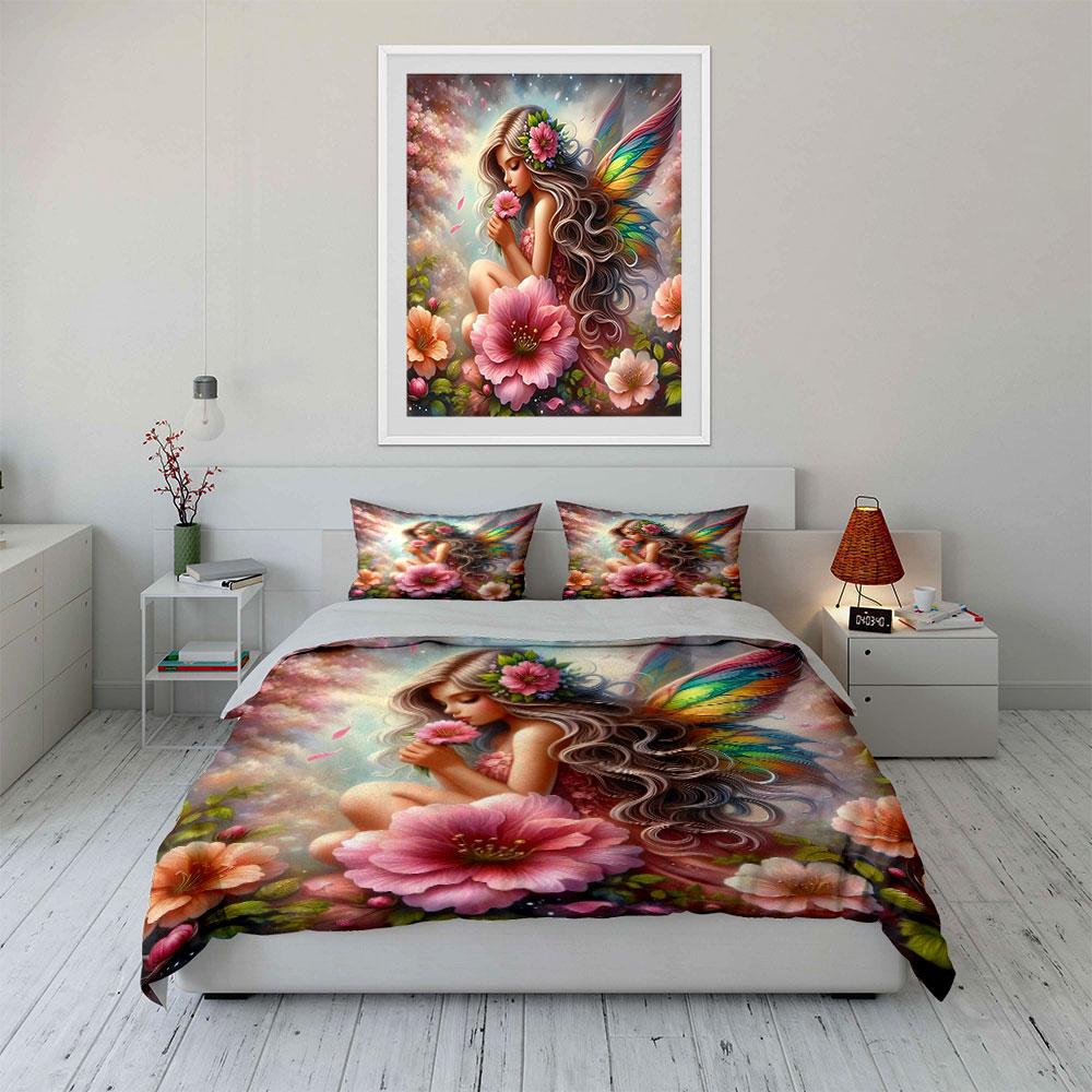 "Fairy Theme Decorative Set" Multiple sizes kid's and adults' bedroom Exquisite 3PC bedding set gift