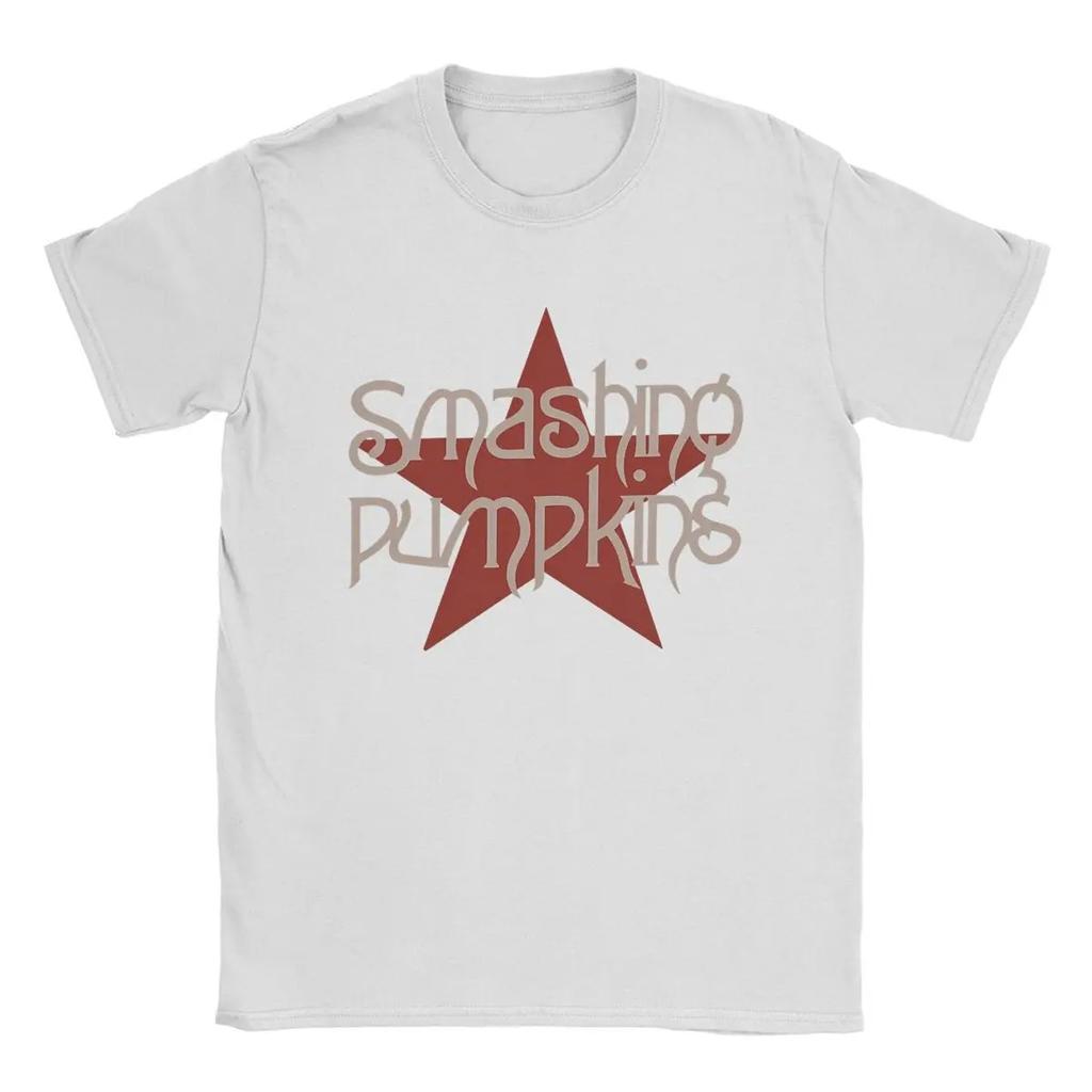 The Smashing Pumpkins Винтажная Звезда Логотип Рок-группы Футболка 90-е Альтернативный Метал Унисекс Черный Женские и Мужские Футболки