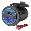 Universal Vehicle USB Charger 12V-24V, 65W PD + QC3.0 Fast Charging Port for Marine, RV, Boat, Motorcycle with LED Display