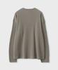 LEIRE Waffle Henley Neck Long Sleeve T-Shirt [Mocha Beige]