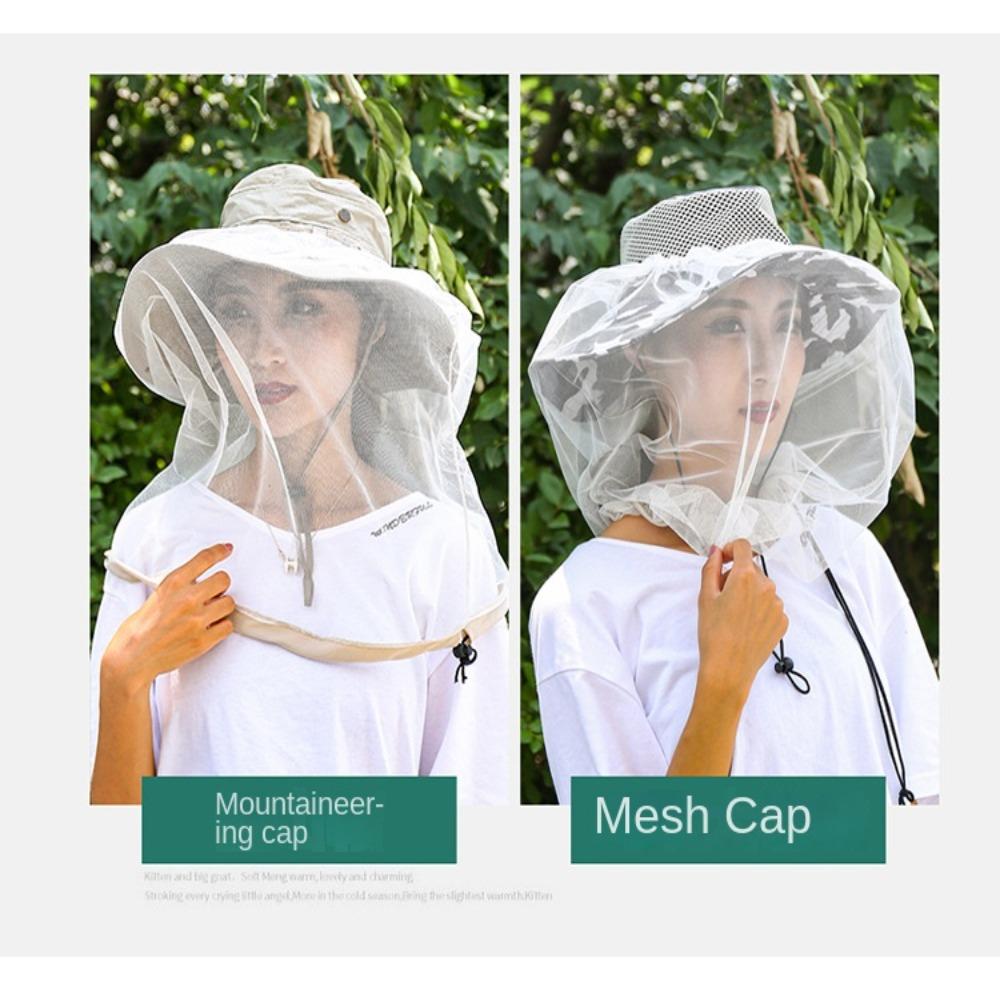 Защита от насекомых Защита от пчел Уличная солнцезащитная сетчатая шляпа Кепка для рыбалки Москитная шапка Сетка для головы
