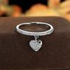Белый Циркон Маленький Камень Подвеска Кольца Для Женщин Романтическое Сердце Любви Обручальное Кольцо Помолвочное Обещание Украшения Минималистичные
