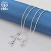 925 Sterling Silver Cross AAA Zircon Heart Necklace Jewelry