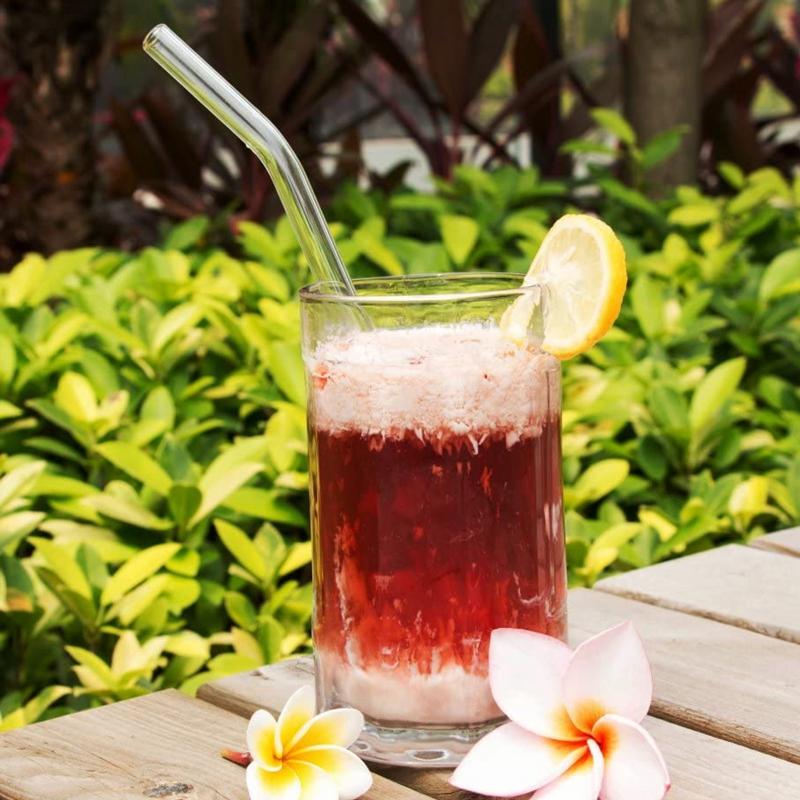 8x250 мм длинные стеклянные трубочки для питья, упаковка из 20 многоразовых прозрачных трубочек для бара, вечеринки, смузи, молочных коктейлей, смузи, коктейльных трубочек