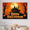 1pc 2D flat Halloween banner background cloth, create a horror atmosphere, home decoration, no power supply required——sym