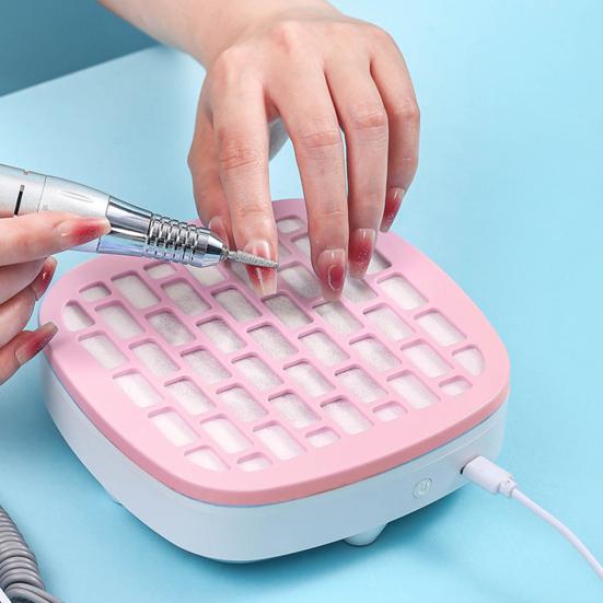 Мини-пылесос для ногтей USB Мощное всасывание 3200 об/мин Пылесборник для ногтей 3 регулируемые скорости Портативный для путешествий дома салона Вентилятор для пылесоса для ногтей с фильтром