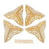 4 Pack Furniture Corner Protector Wooden Desk Edge Jewelry Gift Box Cabinet Corner Guard Set Brass