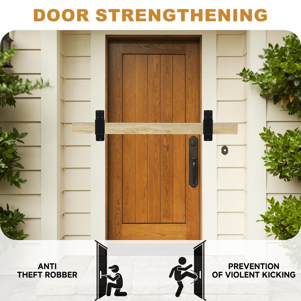4PCS Door Barricade Brackets Drop Open Bar Holder 2x4 Bar Brackets Prevent Unauthorized Entry For Home Security Door Lock