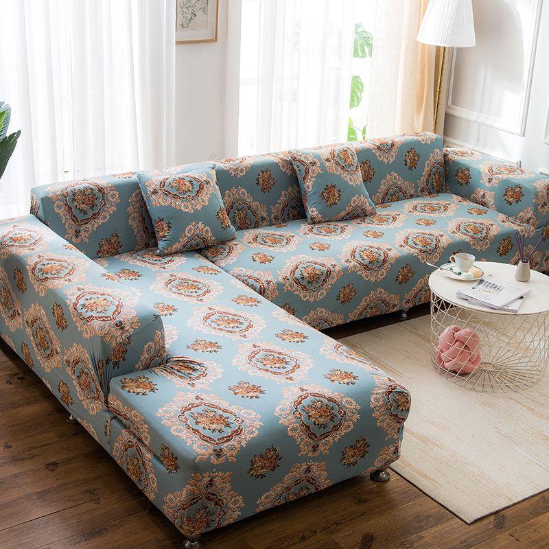Эластичный чехол для дивана с цветочным принтом, эластичные чехлы для защиты мебели, чехлы для диванов, чехлы для диванов на 1/2/3/4 места для гостиной