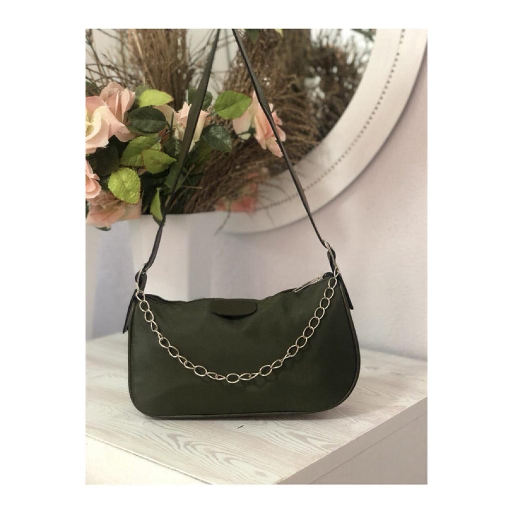 Black Chain Baguette Women's Bag