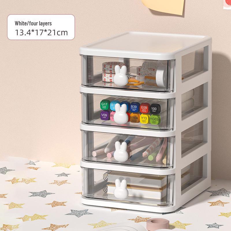 Compact Desktop Storage Box for Skincare and Cosmetics - Ideal for Students and Dorm Desks.