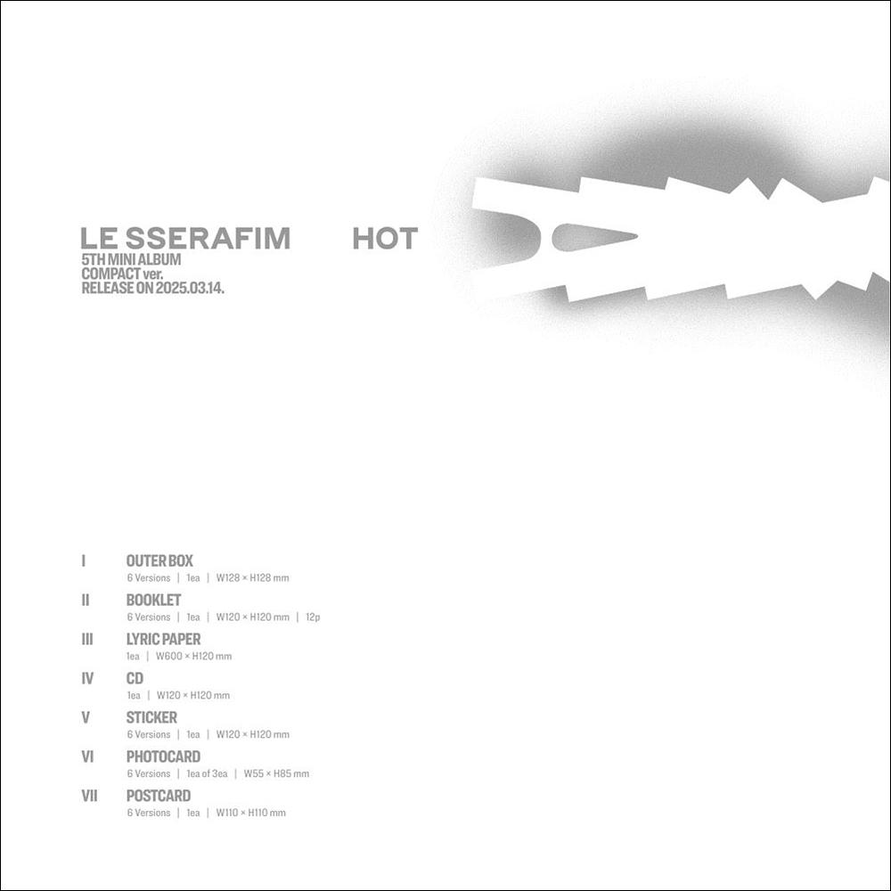 [SITE POB/SET] LE SSERAFIM - HOT COMPACT Ver. / 5th Mini Album