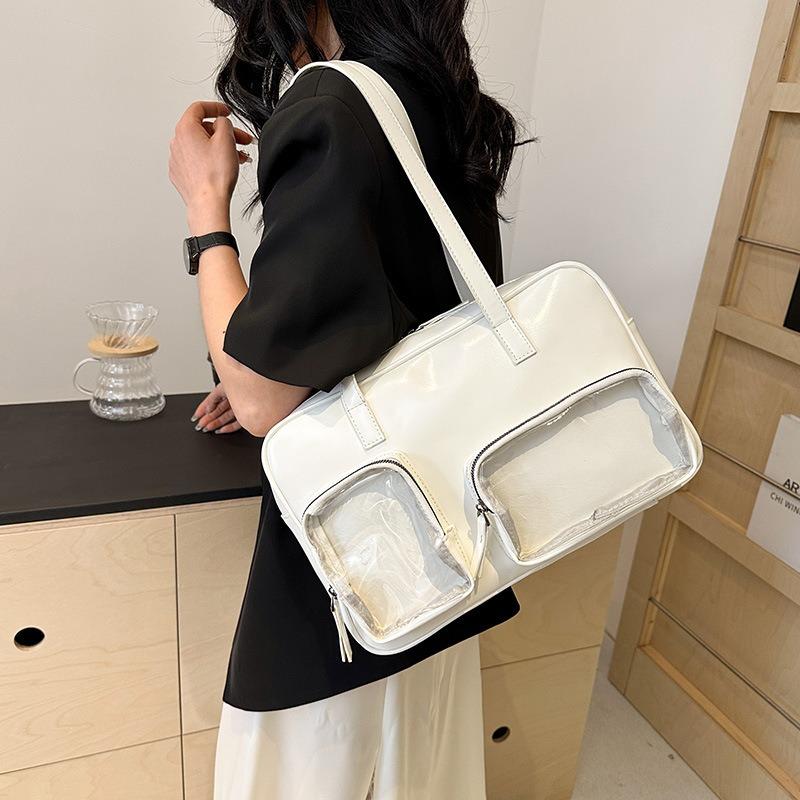 Прозрачная женская сумка из ПВХ, японский кампусный стиль, свежий и сладкий значок, новая модная сумка через плечо для известного в Интернете студента, сумочка