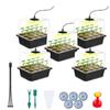 5Pcs/Set Plant Growing Tray Set LED Light Nursery Pots Growing Cells Humidity Box Greenhouse