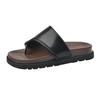 Fashion 2025 Summer New Casual Flat Bottom Slippers Women's Shoes Clip Toe Fashion Low Heel Sandal Slippers Platform Black Flip Flops