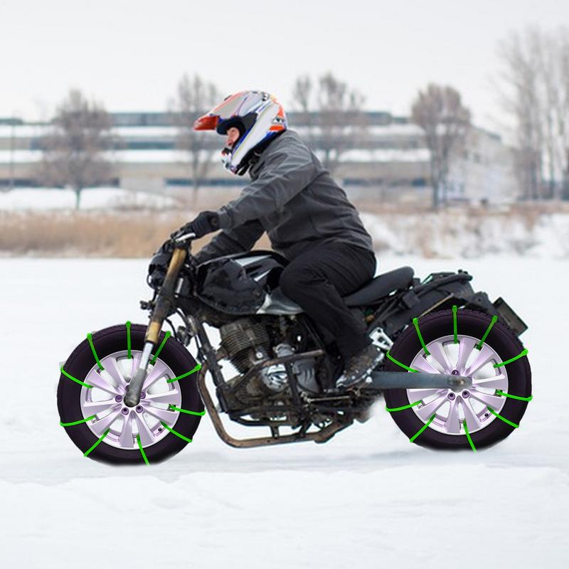 10 шт. Противоскользящие цепи для снега для мотоциклов, велосипедов, зимних шин, колес, противоскользящие кабельные стяжки, аварийный цепной инструмент для мотоцикла