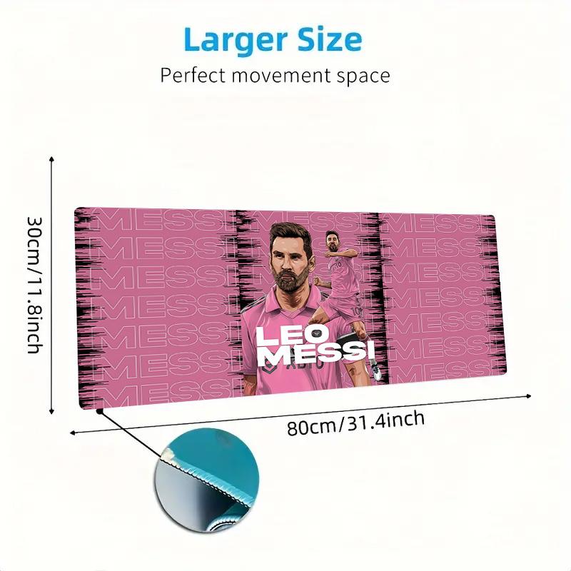 Messi Pink Jersey Color Mouse Pad Large Gaming Table Cushion Non-slip Laptop Tablet Big Mousepad XXL Mat Mini PC Playmat With Lock edge