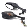 1 Pair Motorcycle Rear View Mirrors Foldable Rearview Side Mirrors With LED Turn Signal Light For Honda Auto Accessories