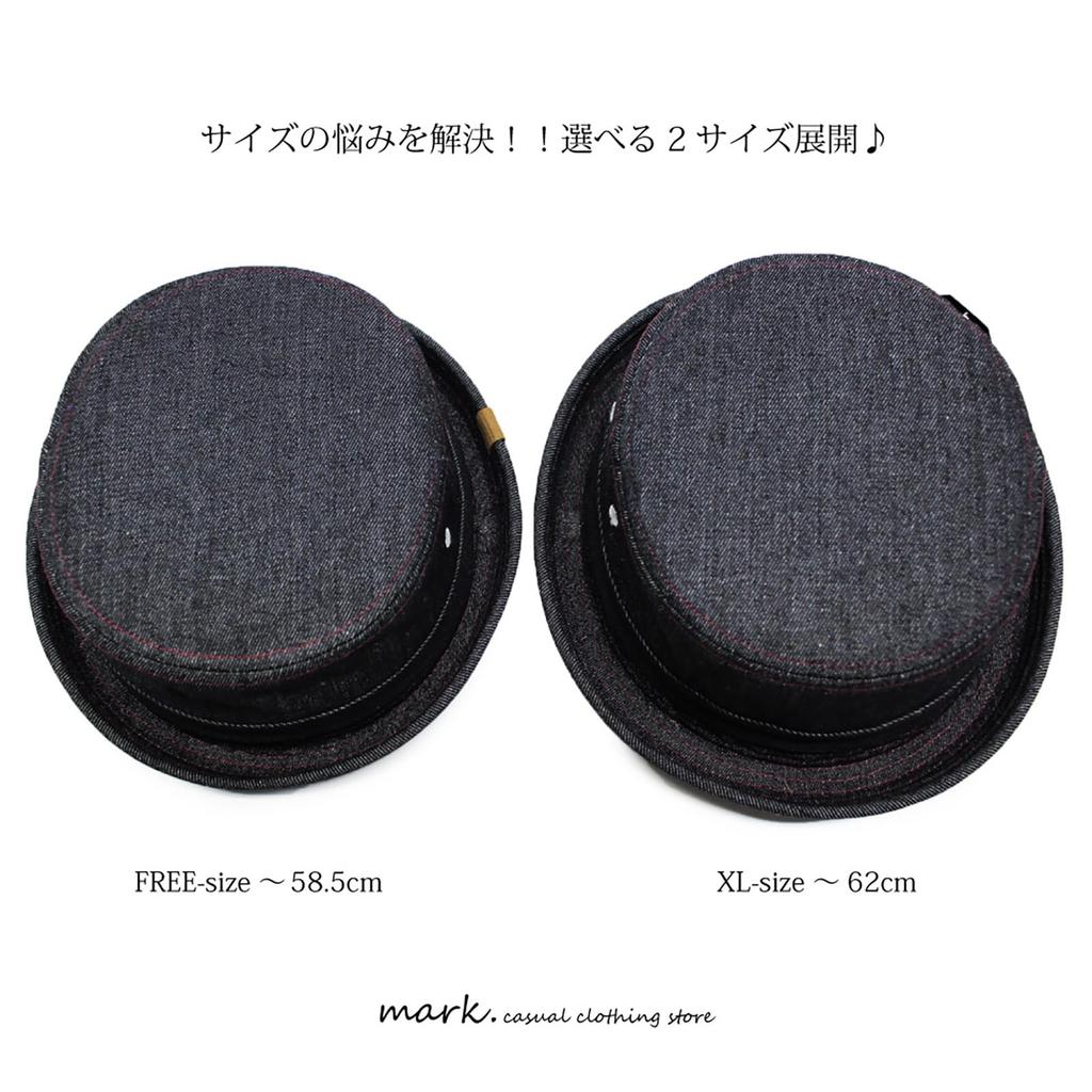 Custom Large Sizes DENIM PORK PIE 2WAY Navy Denim [Reuben] Design, Available, HAT, XL,