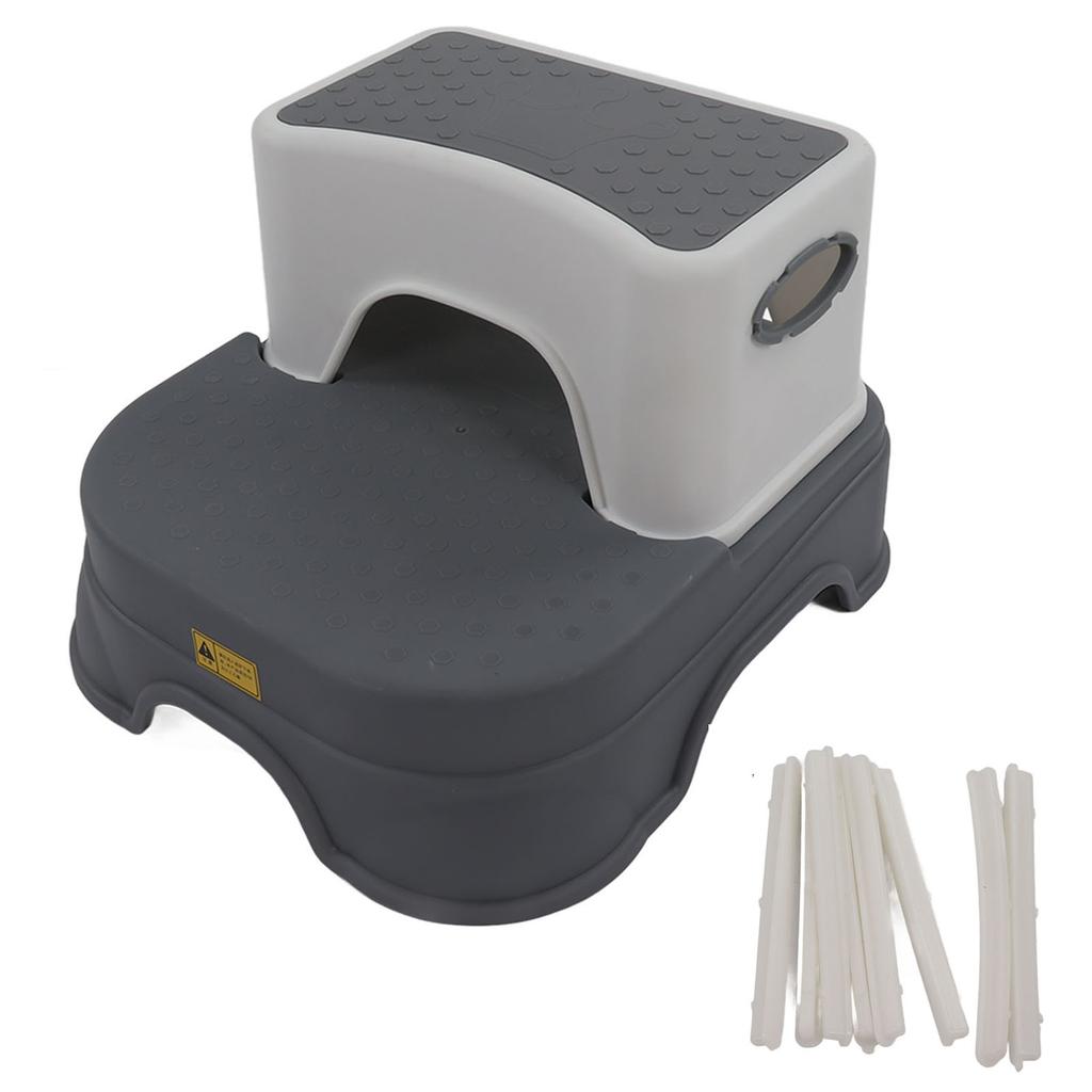 Kids Step Stool Double Antiskid Height Adjustable Widened Base Ergonomic Toddler Step Stool 2 Layer