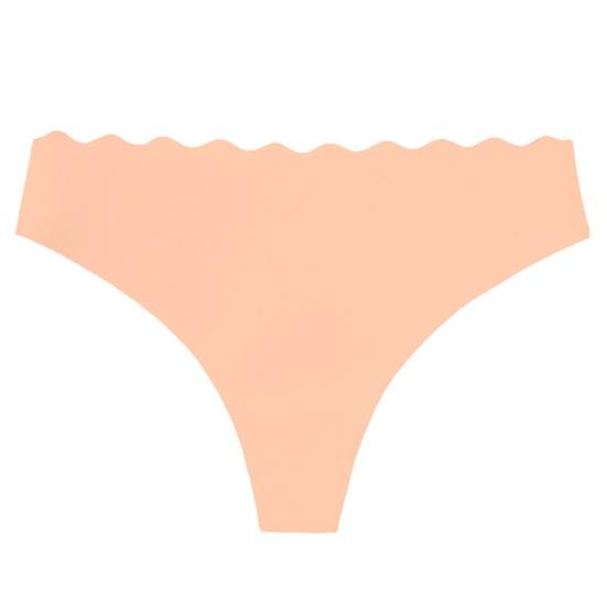 Женские бесшовные стринги, сексуальные, с низкой посадкой, с волнистым краем, трусики-бикини, невидимые, эластичные, дерзкое нижнее белье