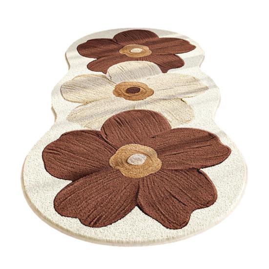 Цветочный ковер для пола Мягкий нескользящий ковер для спальни Винтажный весенний цветочный узор Моющийся коврик для пола для гостиной спальни ванной комнаты кухни