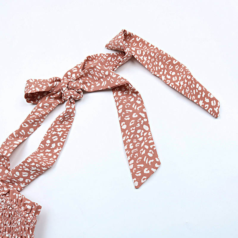 Летние женские длинные платья без бретелек с высокой талией и принтом с бантом и сломанным цветком