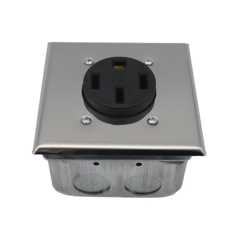 Практичный комплект для сборки розетки NEMA 14 50R 50A включает прочную металлическую распределительную коробку, кабельные зажимы и сдвижные крышки