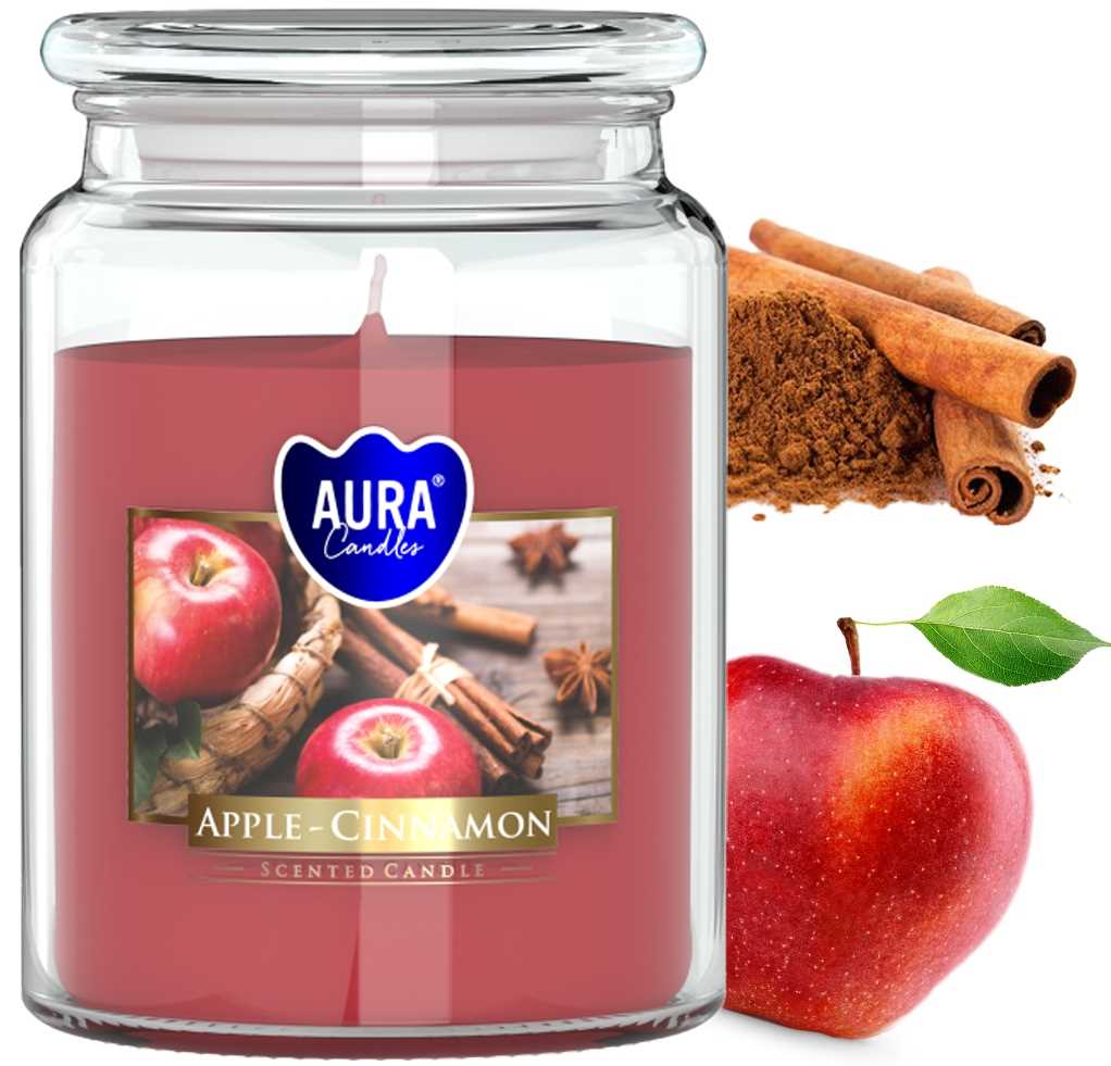 Aura Scented Candle Apple - Cinnamon 100H Snd99-87