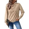 Baifen Zhiyi 2025 Casual Irregular Button Stand Collar Solid Color Hoodie