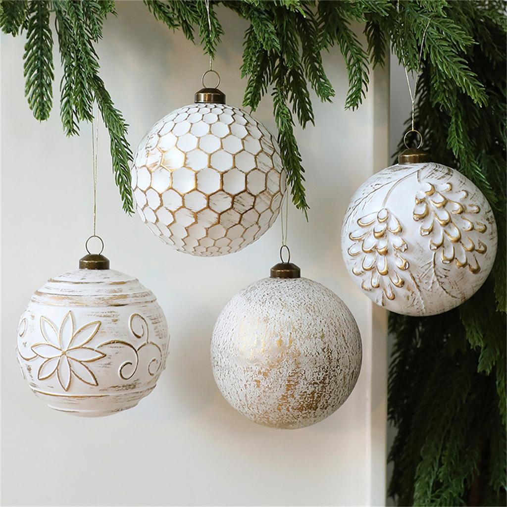 8CM Antique Christmas Ball Ornaments 12pcs, Christmas Tree Pendants Retro Christmas Ball Decorations Window Hanging Pendants