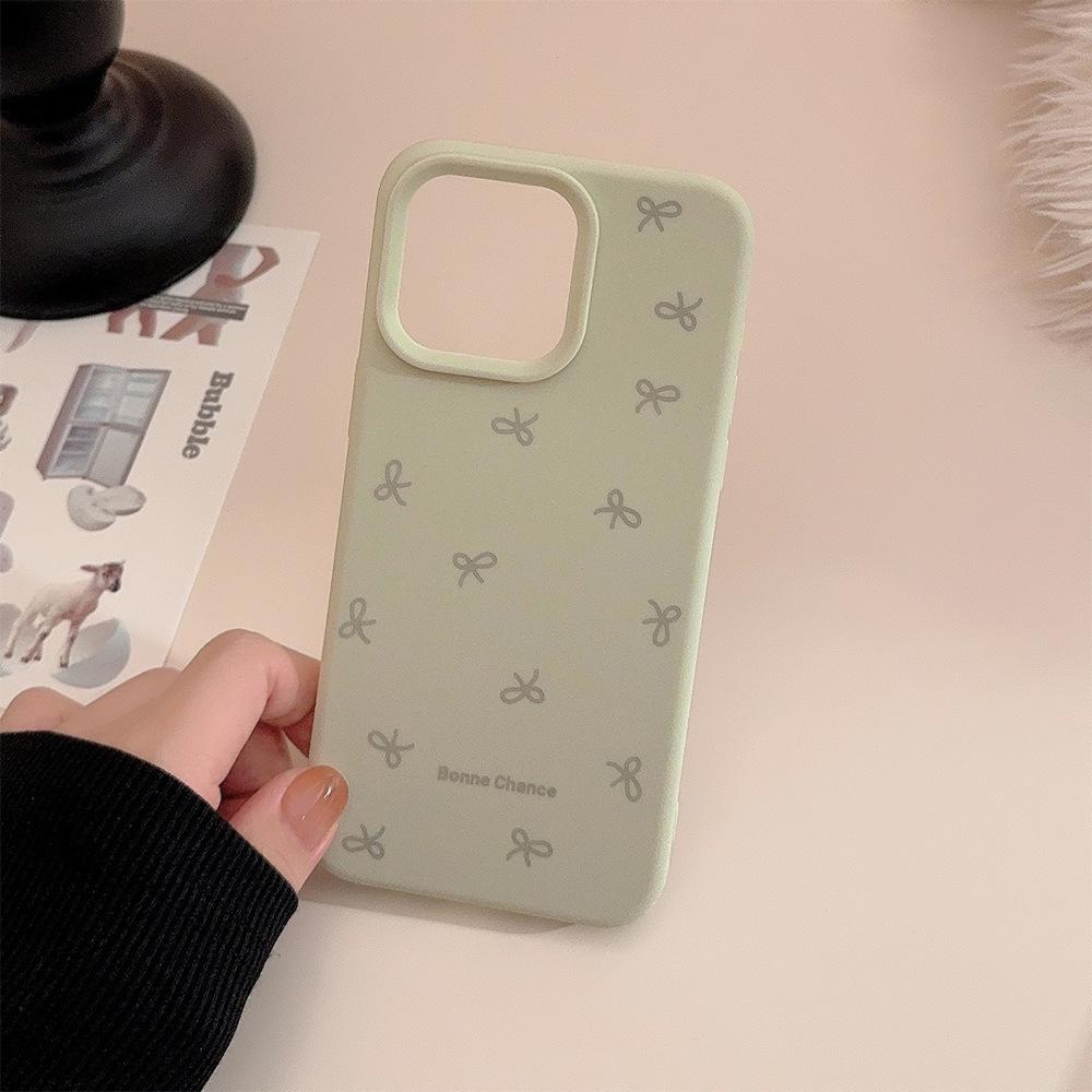 Full Screen Bow Suitable for IPhone17 IPhone 15promax Gentle and Simple 1314 Silicone