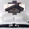 5Pcs Black White Guns Target Art Weap Straetched Pictures Wall HD Print Home Decor No Framed Room Decor 5 Pieces Poster Modern