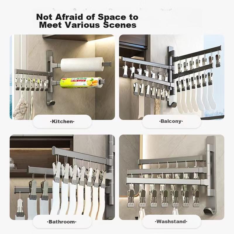 MENGTING Clothes Hanger for Drying Socks on Balcony, Stainless Steel Drying Clips, Multifunctional Sock Clips, Sock Hanger, Underwear Rack, 18 Clips