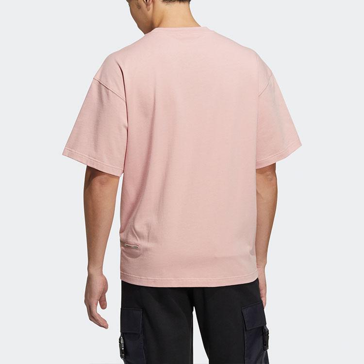Adidas Originals Trefoil Zipper Short Sleeve Tee Men Tops Pink HH9444