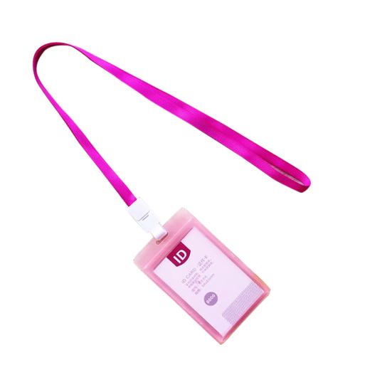 Hard Plastic Pocket ID Card Credit Badge Name Tag Holder Neck Strap
