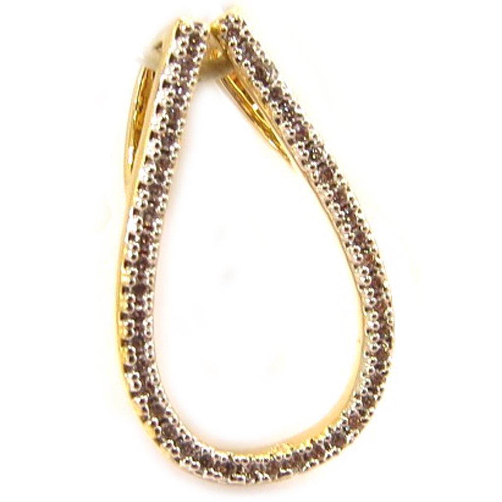 Les Trésors De Lily [L4677] - Позолоченный кулон «Сисси», белое золото - 22x13 мм