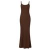 Spring Summer New Fashion Solid Color Round Neck Long Sleeve Slim Long Dress Suspender Dress Two In One Corset Bodysuit Dress