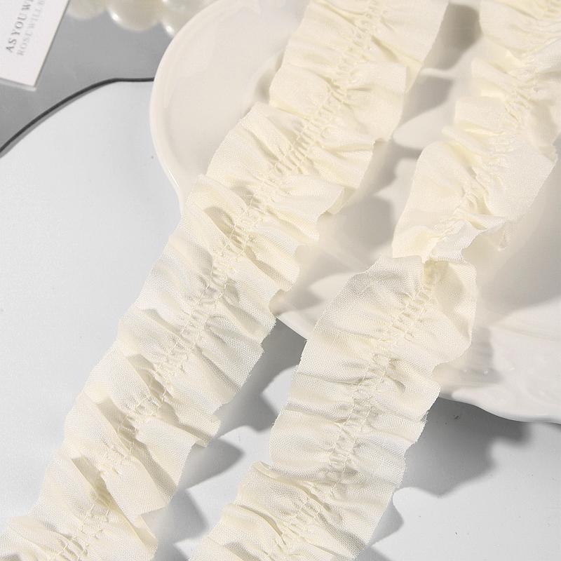 Bilateral Curly Edge Ruffled Lace Ribbon for DIY Hair Accessories, Clothing, Curtains, and Packaging