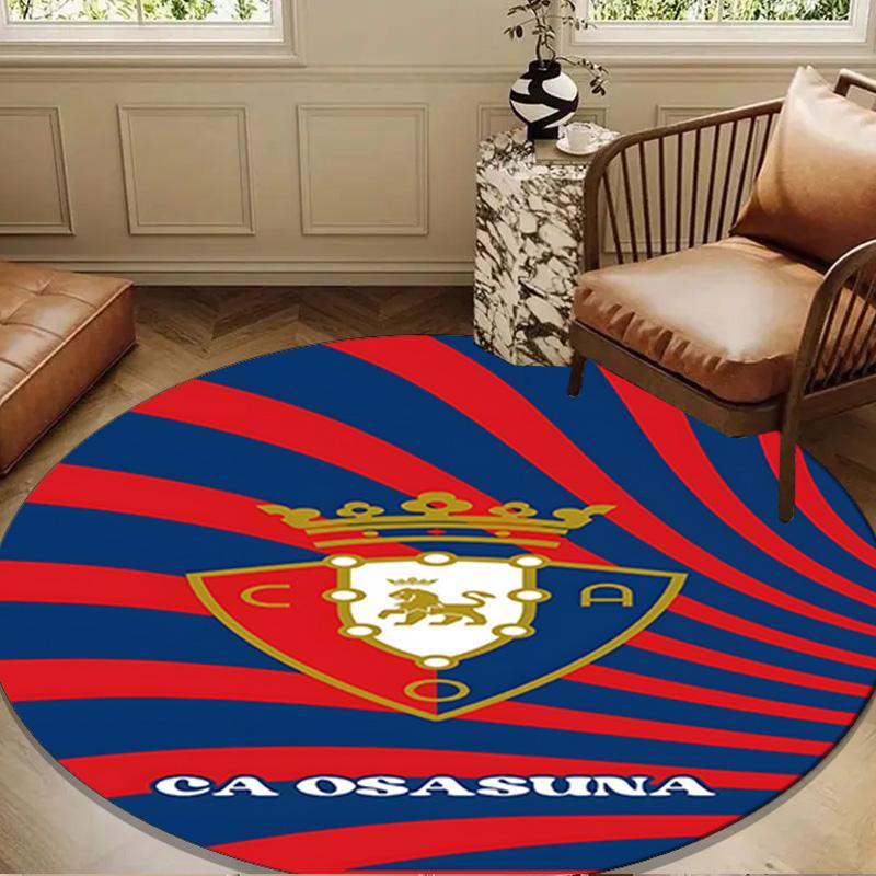 Red Blue Shield Atletico Round mat Home Decor, Chair rug For livingroom,Bedroom, doormat home decor Birthday Gift Christmas Gifts